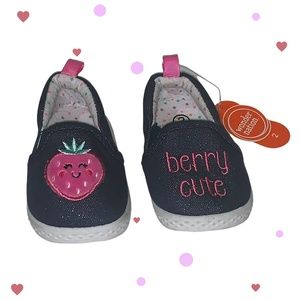 Baby Girl size 2 Denim Sparkle Shoes NWT